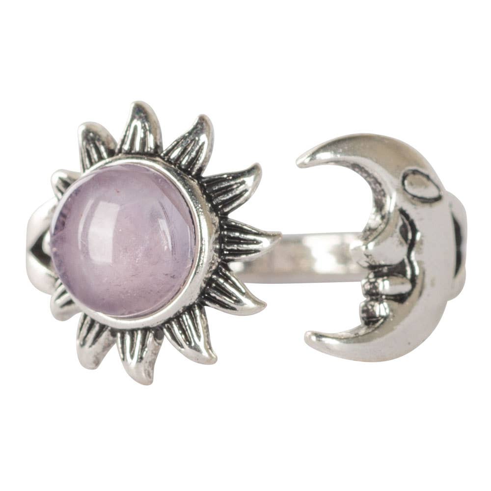 Benjamin International - Amethyst Sun & Moon Adjustable Ring