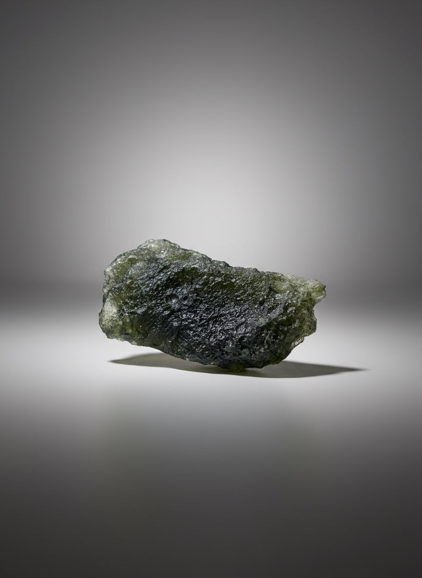 Moldavite – 3g | 1” x 0.5” | Rare Natural Meteorite Glass Crystal