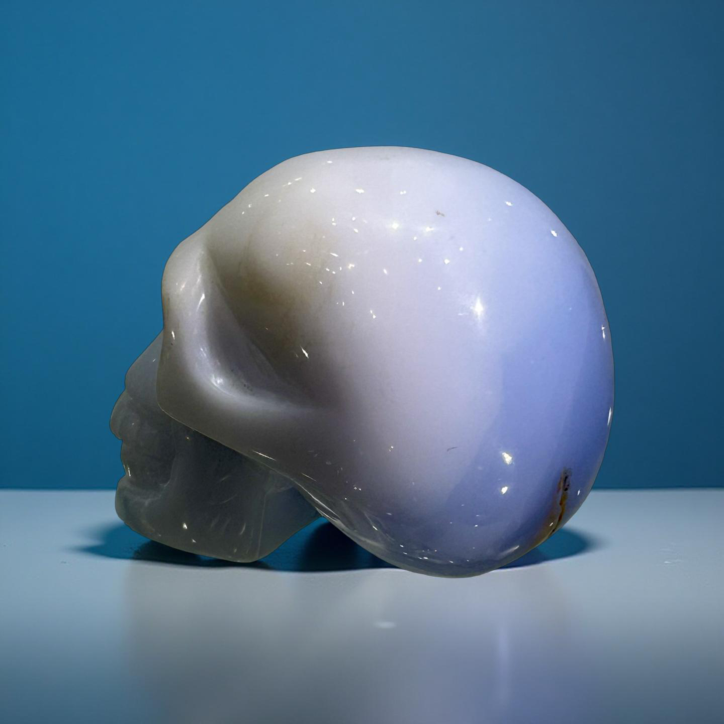 Blue Lace Agate Skull
