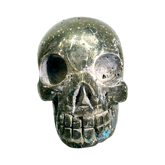 Statement Pyrite Skull Sculpture | 1243g High-Grade Peruvian Pyrite