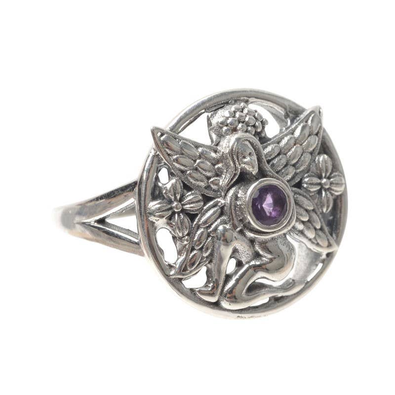 Benjamin International - STERLING SILVER FAIRY WITH AMETHYST RING