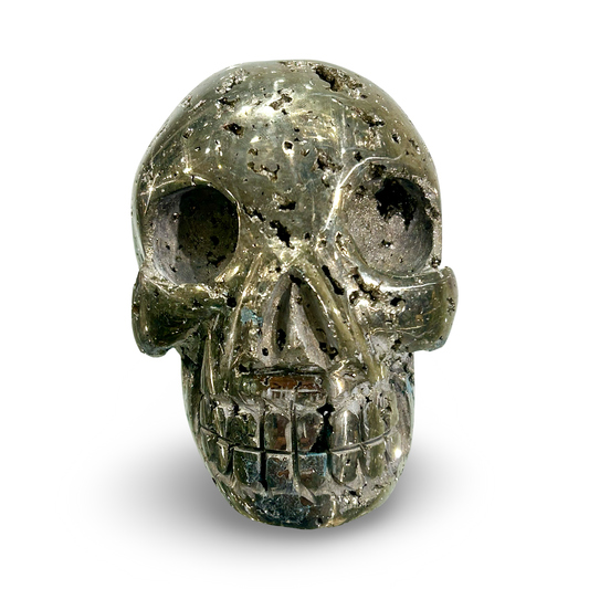 Pyrite Skull Carving XL