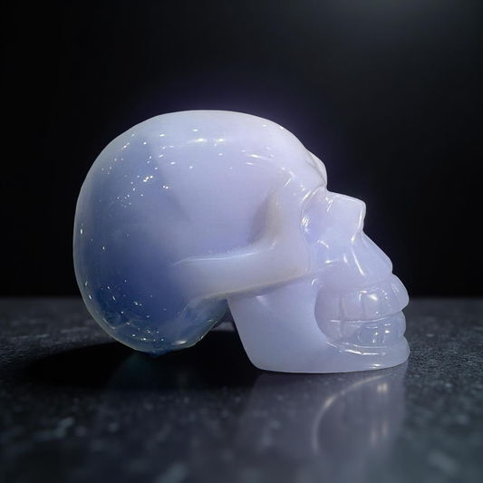 Blue Lace Agate Skull