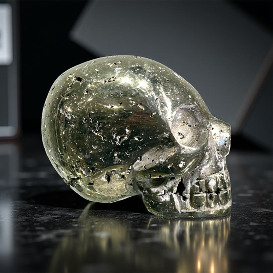 Statement Pyrite Skull Sculpture | 1243g High-Grade Peruvian Pyrite
