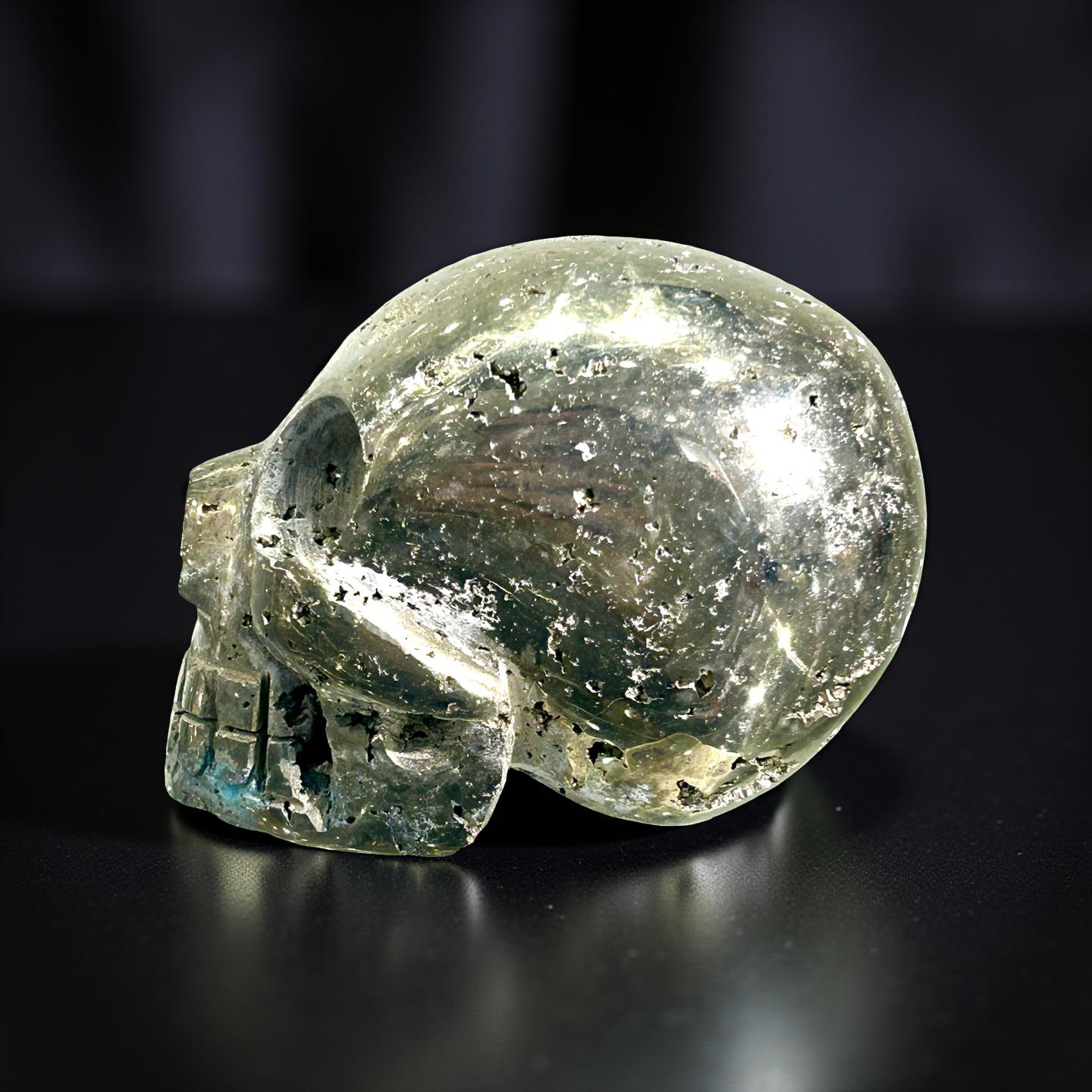 Statement Pyrite Skull Sculpture | 1243g High-Grade Peruvian Pyrite