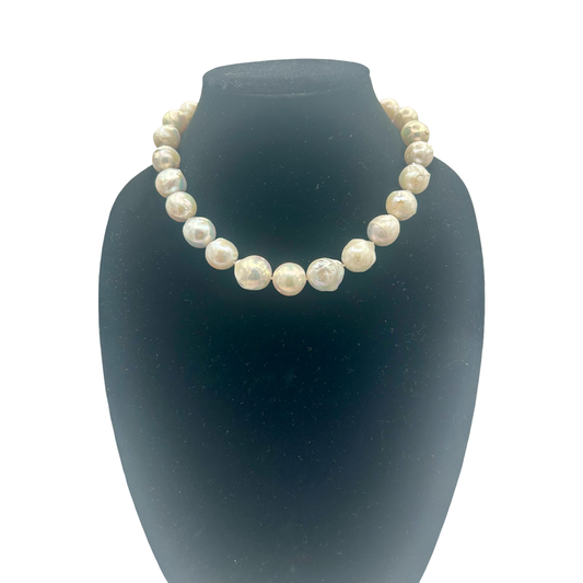 Handmade Freshwater Pearl Necklace 16–20mm | 20 Inches | Elegant Statement Jewelry