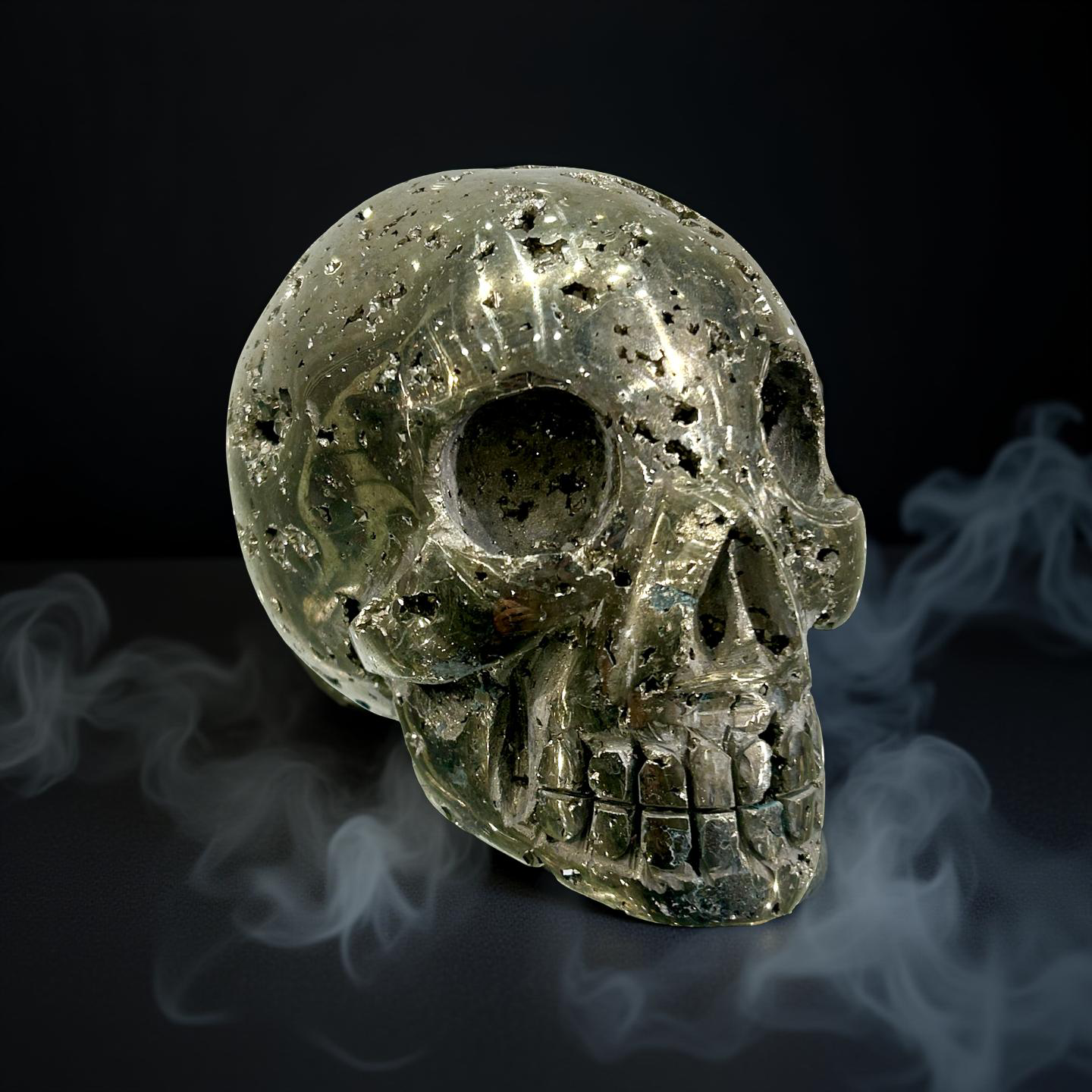 Pyrite Skull Carving XL