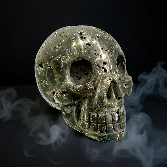 Pyrite Skull Carving XL