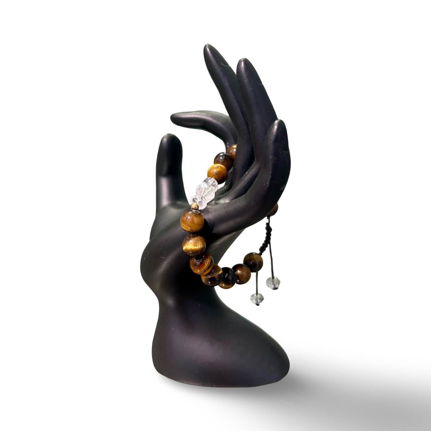 Tiger’s Eye with Quartz Bracelet- 10 mm beads | Adjustable size