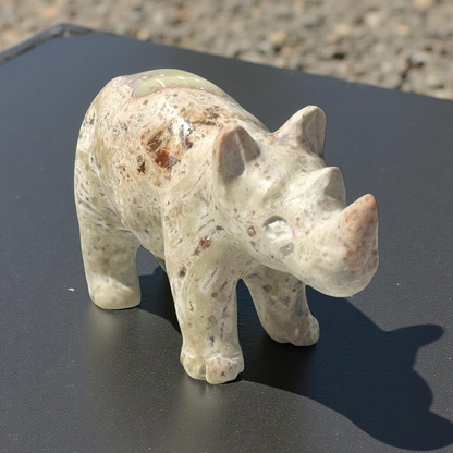 Fire Opal Rhinoceros Figurine – 38g, 2.5” x 2”