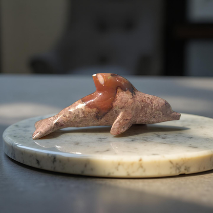 Fire Opal Dolphin Figurine – 10g, 2” x 1.5”