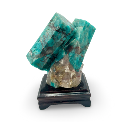 Amazonite Statue on Stand – 1324g | 6” x 4” | Natural Gemstone Sculpture from Brazil