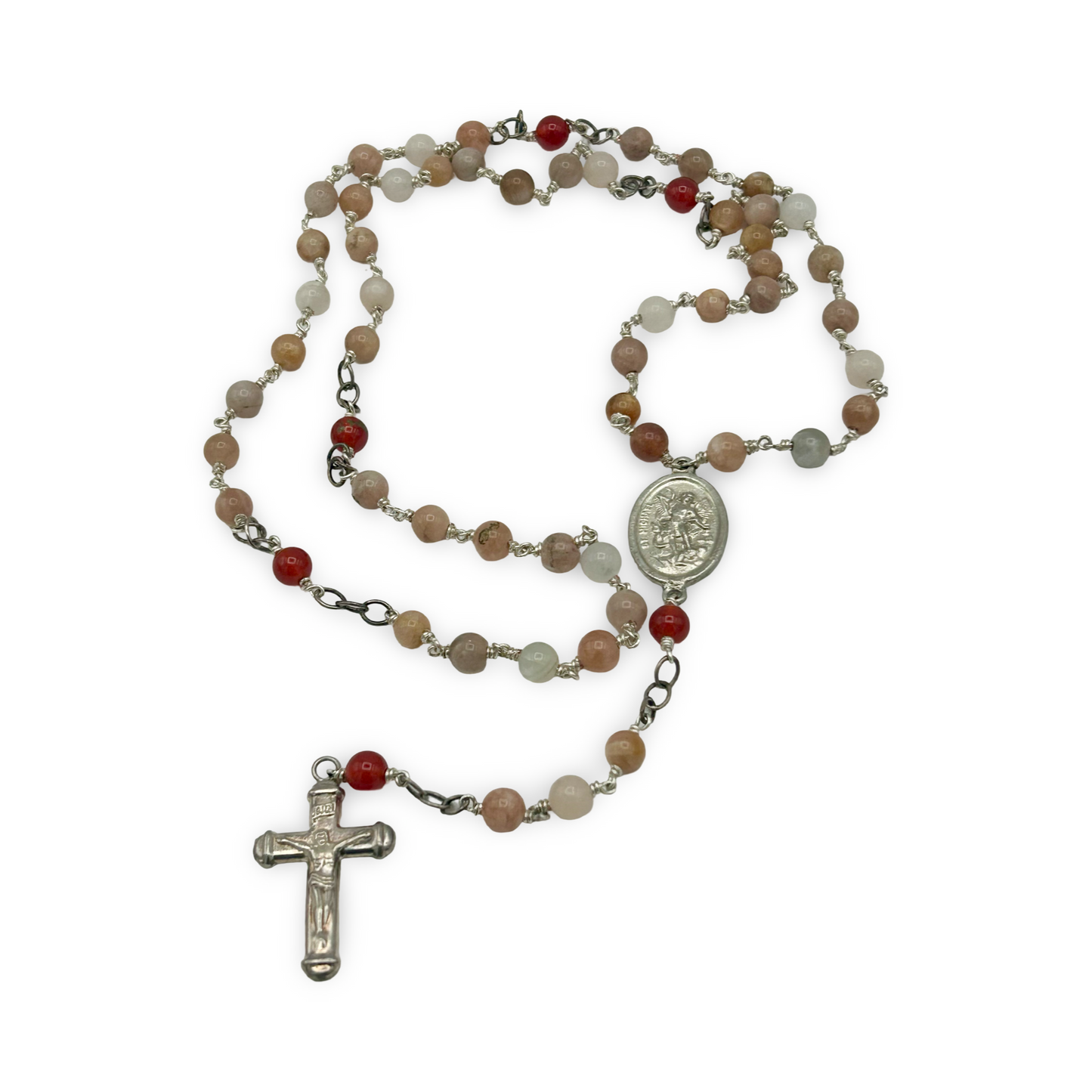 Multi Moonstone Rosary – 6mm Beads, 18”