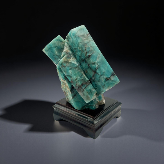 Amazonite Statue on Stand – 1324g | 6” x 4” | Natural Gemstone Sculpture from Brazil