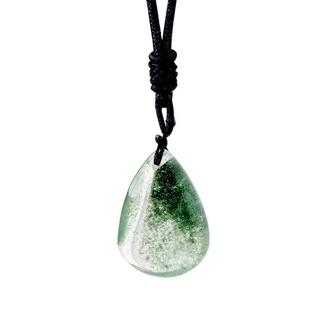 Raw Stone Polished Crystal Pendant Necklace