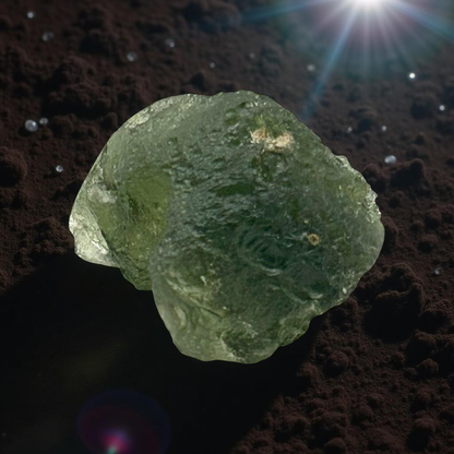 Moldavite – 4g | 1” x 0.5” | Rare Natural Meteorite Glass Crystal