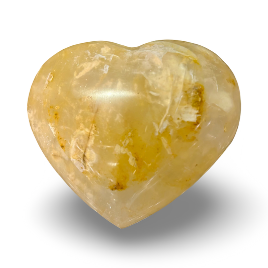 Golden Healer Quartz Heart – 356g, 4” x 2.5