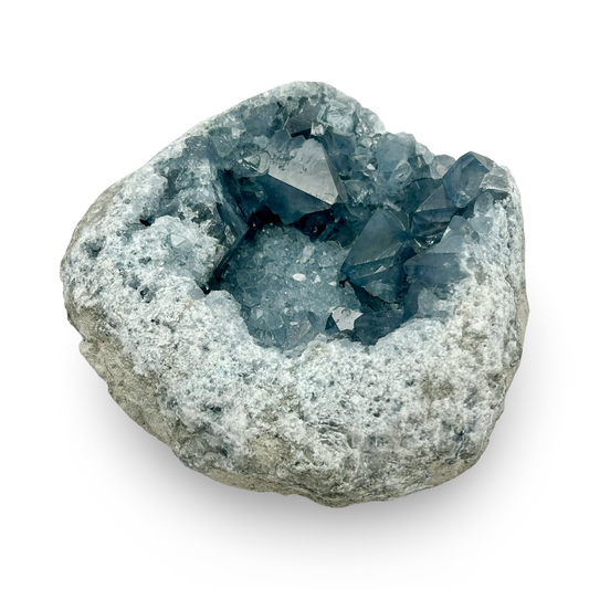 Celestite Geode – 6.95kg | 9” x 5” | Natural Blue Crystal Cluster from Madagascar