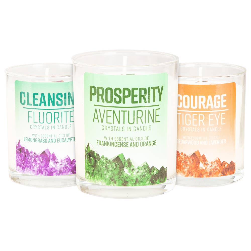 Benjamin International - 10 oz Crystal Energy Candles With Essential Oils