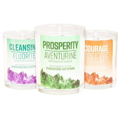 Benjamin International - 10 oz Crystal Energy Candles With Essential Oils