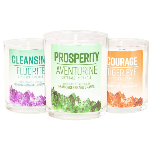Benjamin International - 10 oz Crystal Energy Candles With Essential Oils