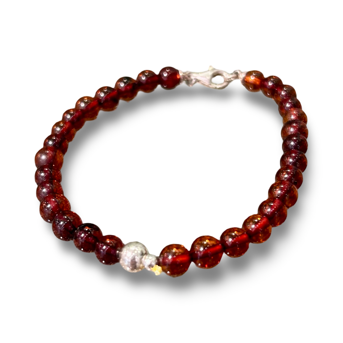Baltic Amber Bracelet with Silver Clasp – 4mm