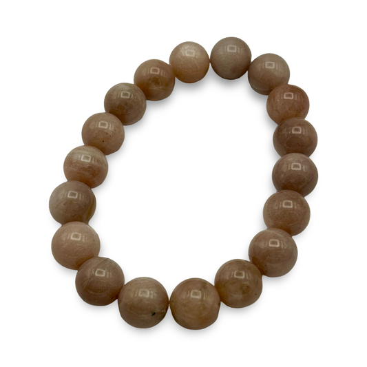 Sunstone Elastic Bracelet | 8mm Beads | Medium–Large Wrist | Handmade Gemstone Jewelry