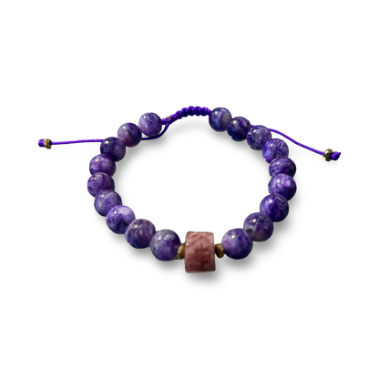 Charoite Adjustable String Bracelet – 8mm Beads