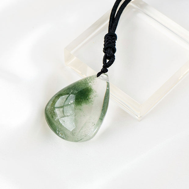 Raw Stone Polished Crystal Pendant Necklace