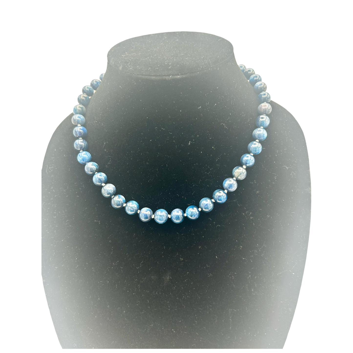 Blue Kyanite Necklace 10mm Beads | 18 Inches | Handmade Crystal Jewelry