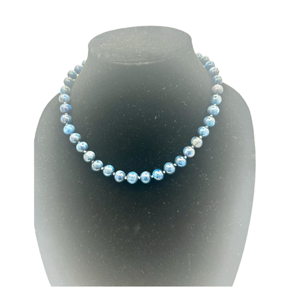 Blue Kyanite Necklace 10mm Beads | 18 Inches | Handmade Crystal Jewelry