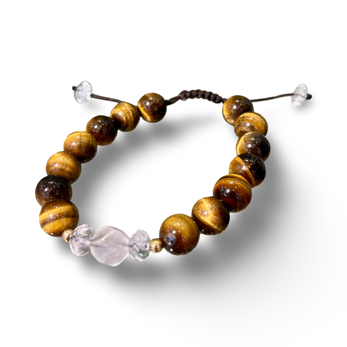 Tiger’s Eye with Quartz Bracelet- 10 mm beads | Adjustable size