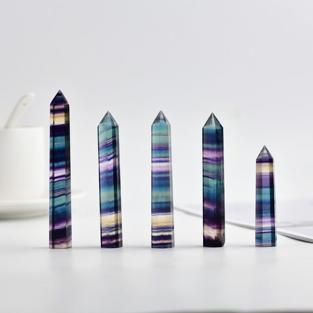 Natural Raw Gemstone Hexagonal Crystal Column Ornaments