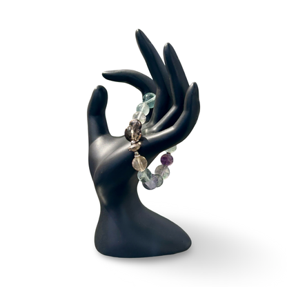 Rainbow Fluorite Elastic Bracelet – 10mm Beads