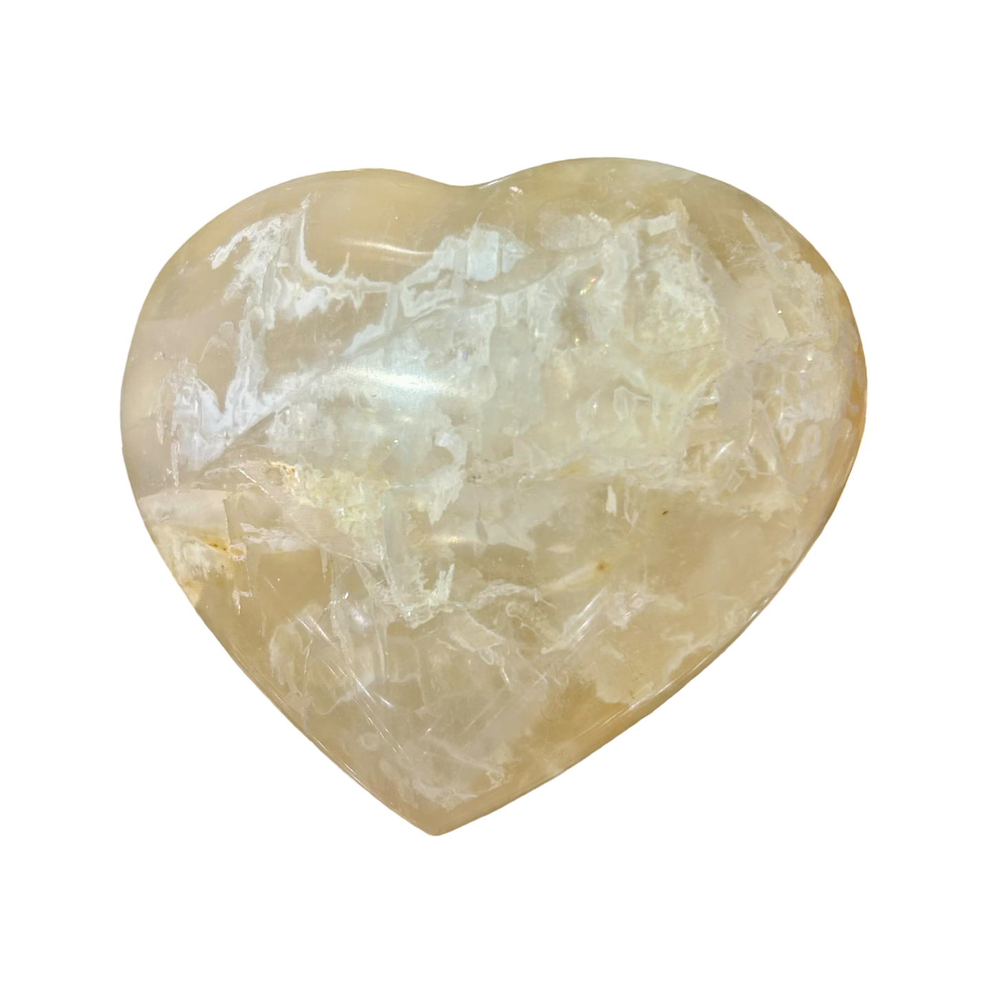 Golden Healer Quartz Heart – 356g, 4” x 2.5