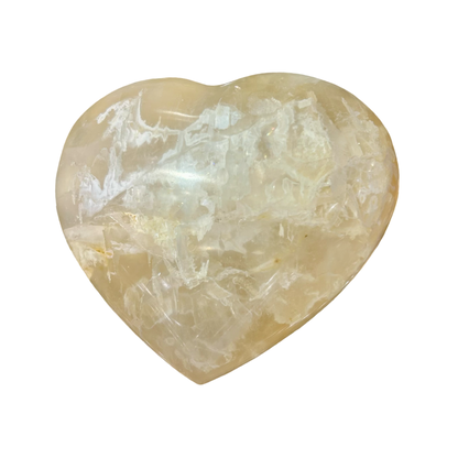 Golden Healer Quartz Heart – 356g, 4” x 2.5
