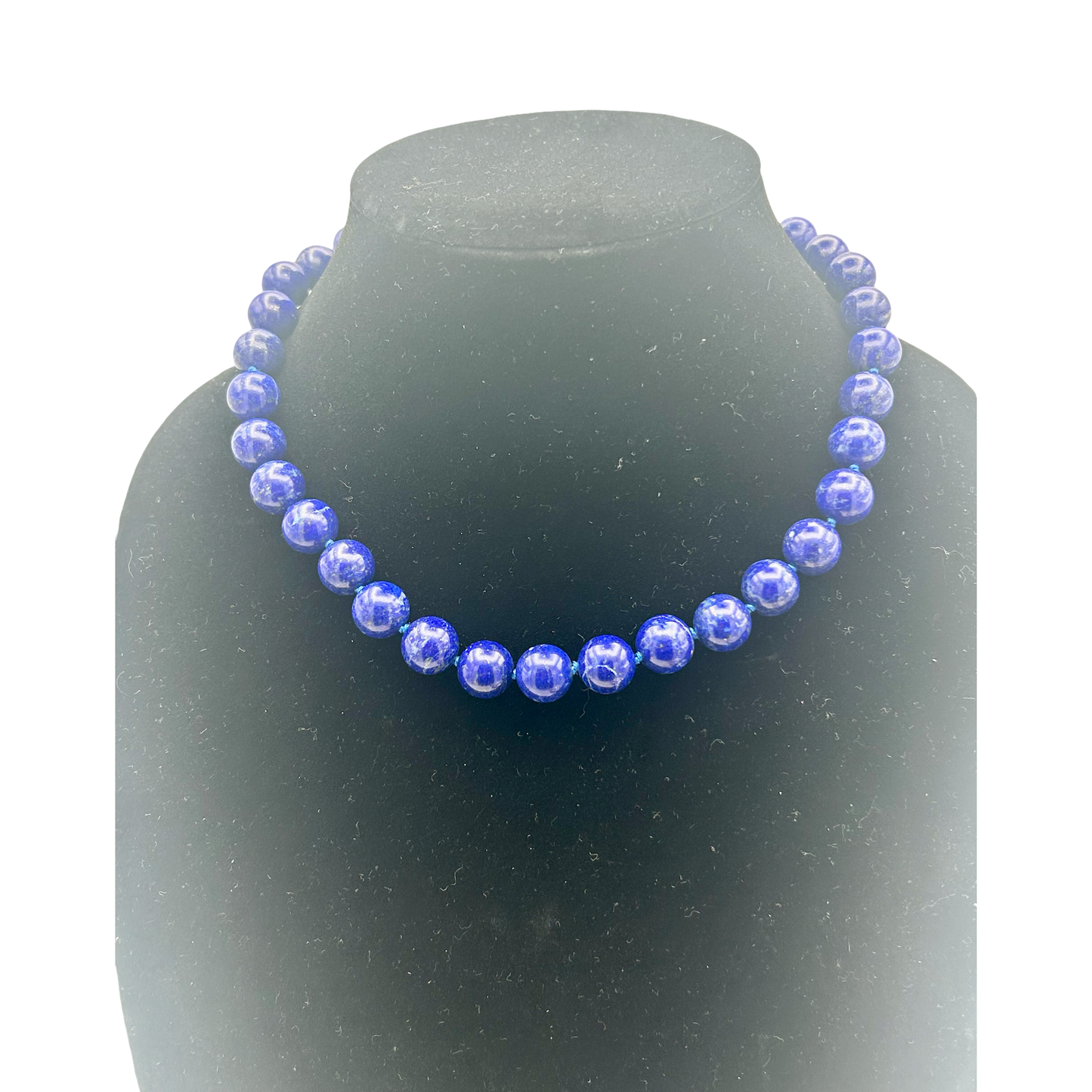 Lapis Lazuli Necklace 12mm Beads with 925 Sterling Silver | 18 Inches | Handmade Gemstone Jewelry