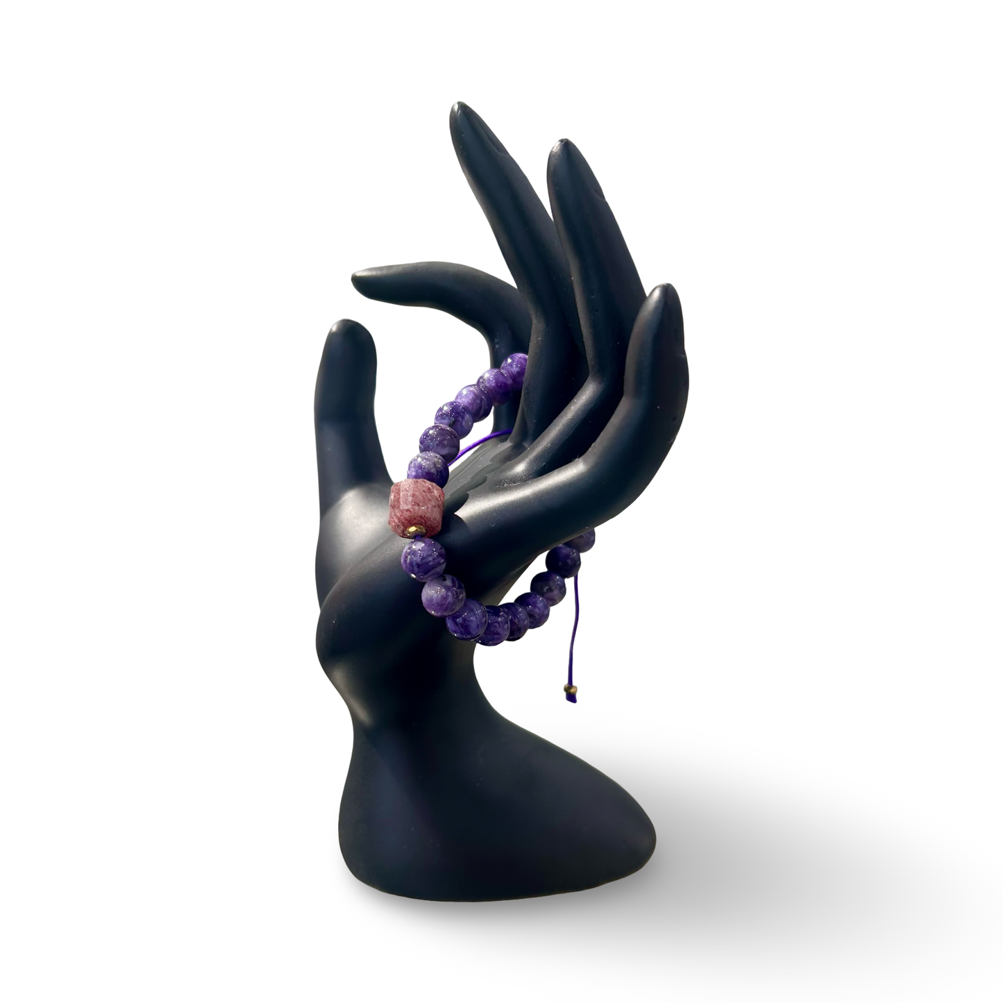 Charoite Adjustable String Bracelet – 8mm Beads