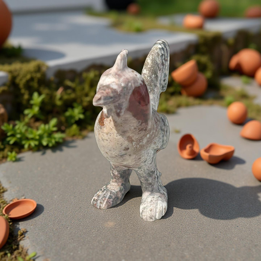 Fire Opal Rooster Figurine – 24g, 2” x 1.5”