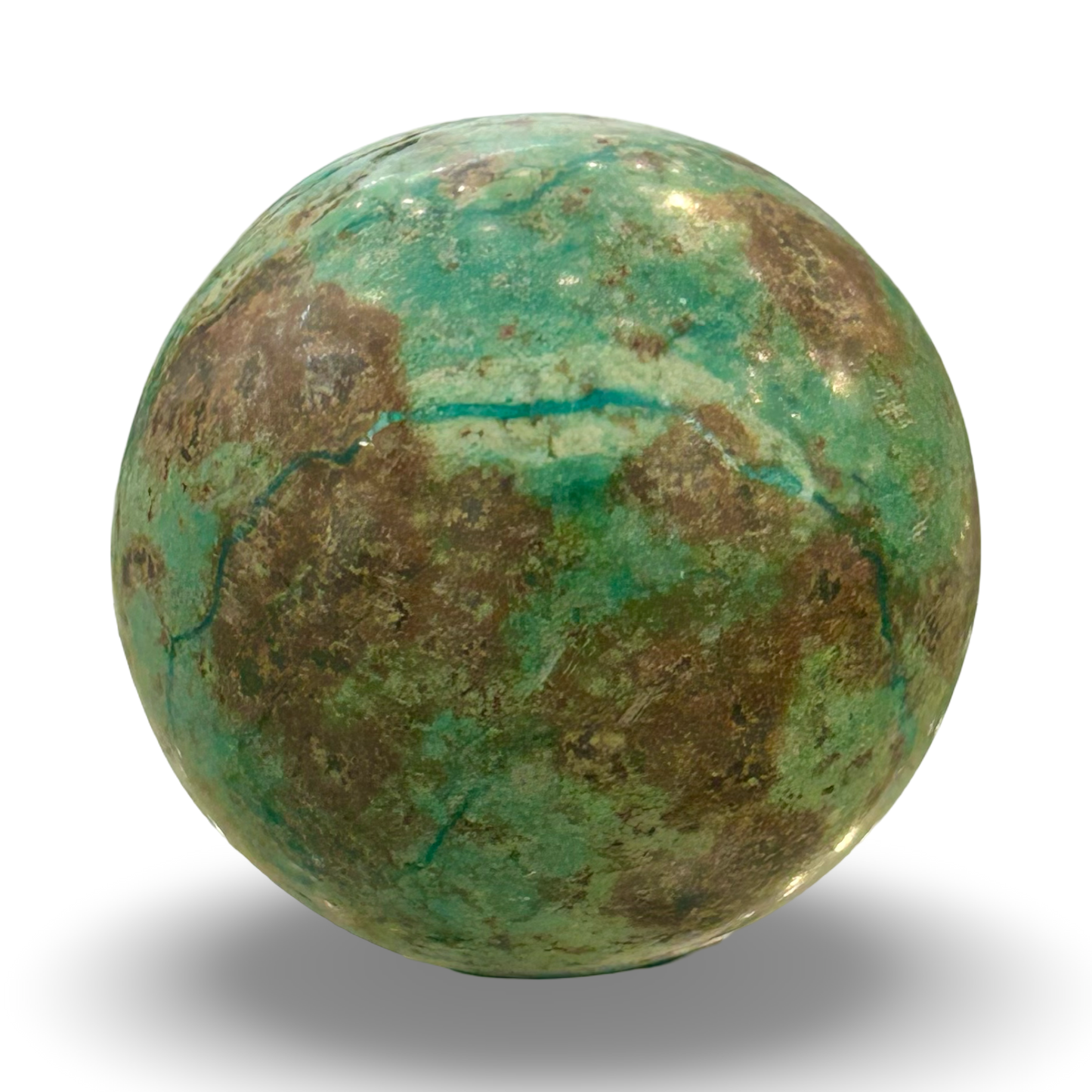 Chrysocolla Sphere – 240g | 2” x 2” |