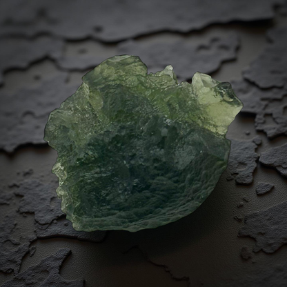 Moldavite – 3.8g | 1” x 0.5” | Rare Natural Meteorite Glass Crystal