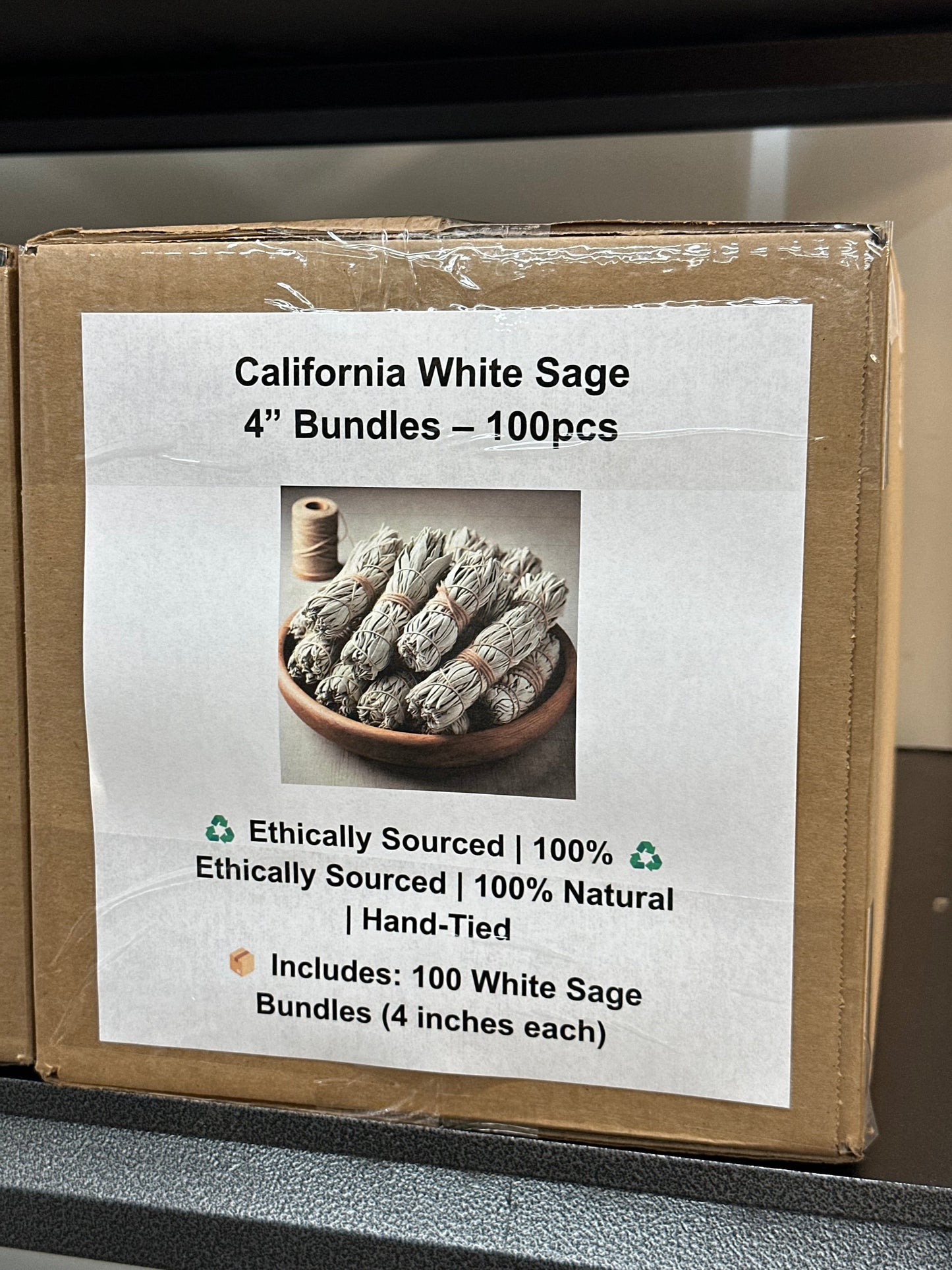 Wholesale White Sage Bundles - 100 Piece Box - Fresh California White Sage for Smudging