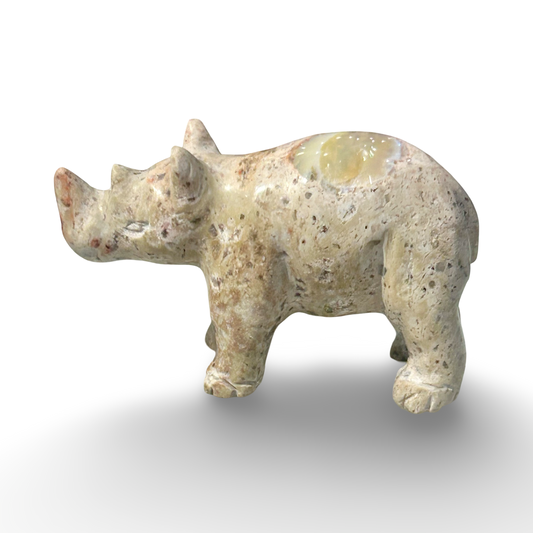 Fire Opal Rhinoceros Figurine – 38g, 2.5” x 2”