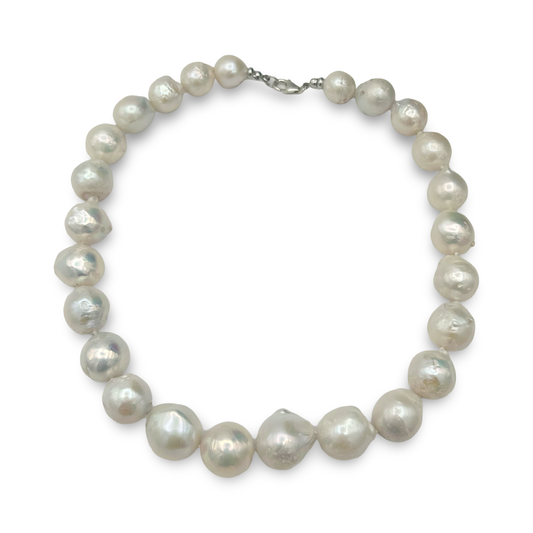 Handmade Freshwater Pearl Necklace 16–20mm | 20 Inches | Elegant Statement Jewelry
