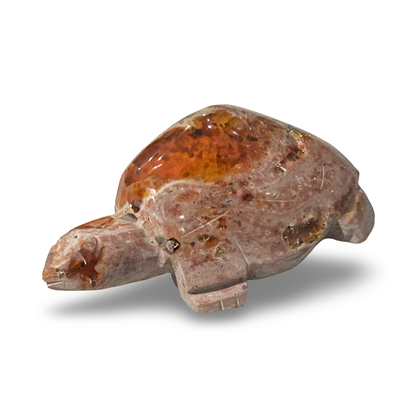 Fire Opal Turtle Figurine – 35g, 2.5” x 2”