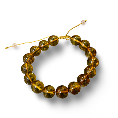 Amber Adjustable String Bracelet – 12mm Beads