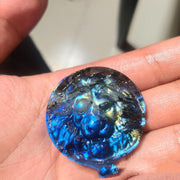 Natural Raw Gemstone Crystal Carved Blue Light Lion's Head