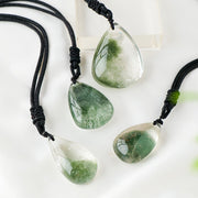 Raw Stone Polished Crystal Pendant Necklace