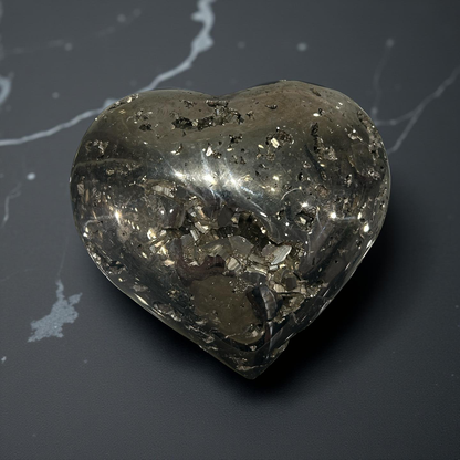 Pyrite Heart Carving