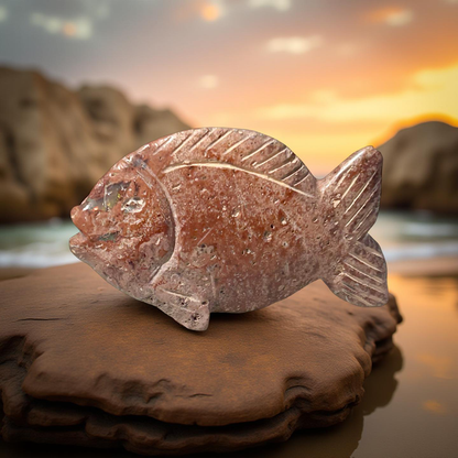 Fire Opal Fish Figurine – 18g, 1.5” x 1”